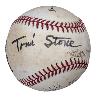 Negro League Stars Multi-Signed ONL White Baseball With 4 Signatures Including Toni Stone (JSA)